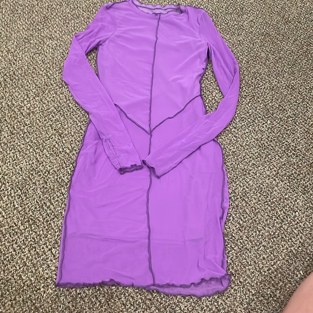 Sheer long sleeve dress